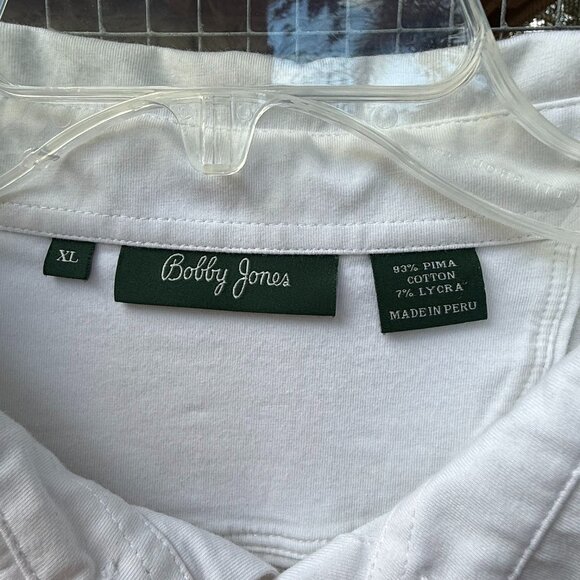 Bobby Jones 3/4 Button Down Polo Men's XL White Short Sleeve Casual Shirt Preppy - Picture 5 of 6